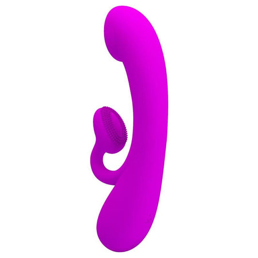 PRETTY LOVE - VIBRATORE SINCERO E ONDE STIMOLANTI PER IL CLITORIDE SILICONE VIOLA