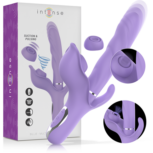 INTENSE - BILLIE VIBRATORE MULTIFUNZIONE RICARICABILE ONDE STIMOLANTI CON PULSANTE VIOLA