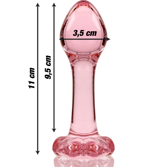 NEBULA SERIES BY IBIZA - MODELLO 2 PLUG ANALE VETRO BOROSILICATO ROSA 11 CM -O- 3.5 CM