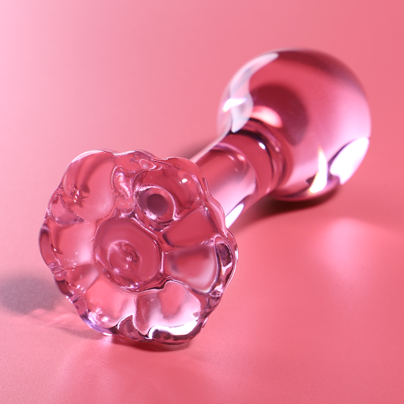 NEBULA SERIES BY IBIZA - MODELLO 2 PLUG ANALE VETRO BOROSILICATO ROSA 11 CM -O- 3.5 CM