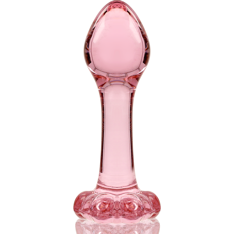 NEBULA SERIES BY IBIZA - MODELLO 2 PLUG ANALE VETRO BOROSILICATO ROSA 11 CM -O- 3.5 CM