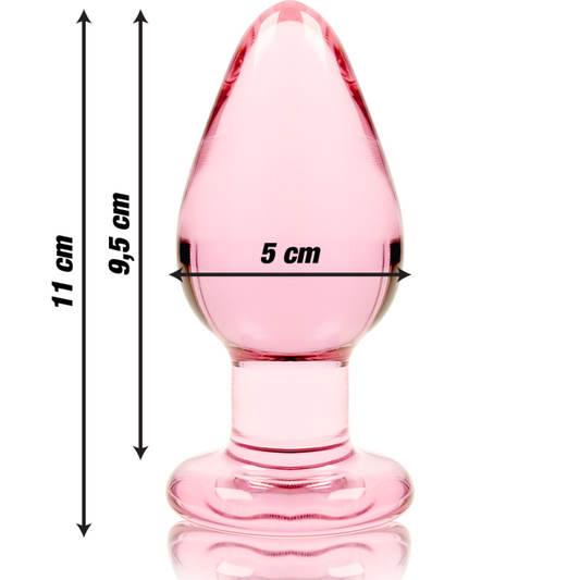 NEBULA SERIES BY IBIZA - MODELLO 3 PLUG ANALE VETRO BOROSILICATO ROSA 11 CM -O- 5 CM