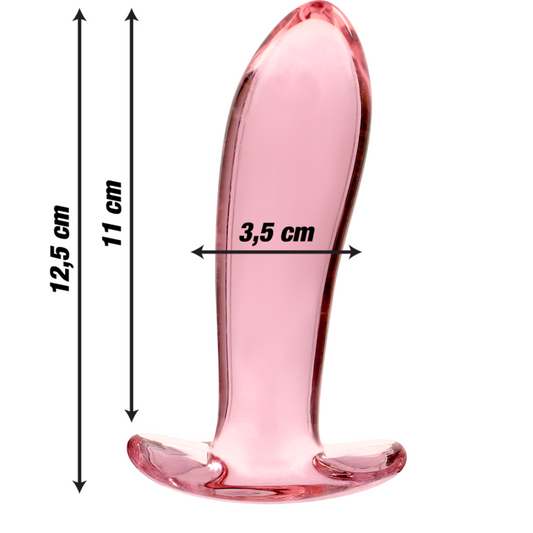 NEBULA SERIES BY IBIZA - MODELLO 5 PLUG ANALE VETRO BOROSILICATO ROSA 12.5 CM -O- 3.5 CM