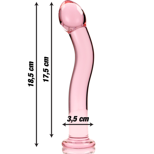 NEBULA SERIES BY IBIZA - MODELLO 18 DILDO IN VETRO BOROSILICATO ROSA 18.5 CM -O- 3.5 CM
