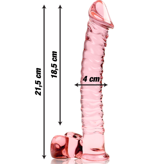 NEBULA SERIES BY IBIZA - MODELLO 23 DILDO IN VETRO BOROSILICATO ROSA 21.5 CM -O- 4 CM