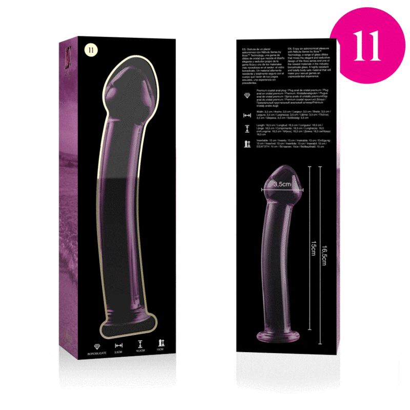 NEBULA SERIES BY IBIZA - MODELLO 11 DILDO IN VETRO BOROSILICATO ROSA 16 CM -O- 3 CM