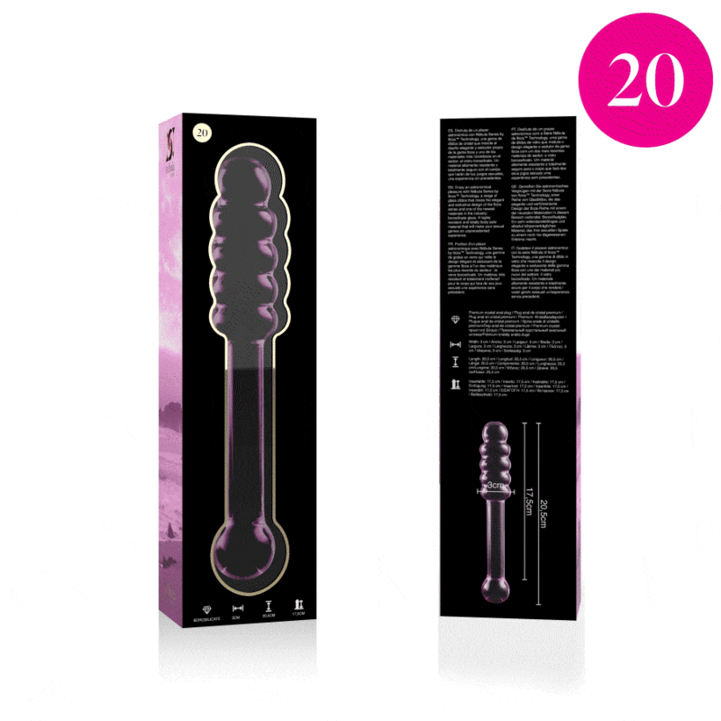 NEBULA SERIES BY IBIZA - MODELLO 20 DILDO IN VETRO BOROSILICATO ROSA 20.5 CM -O- 3 CM