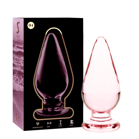NEBULA SERIES BY IBIZA - MODELLO 4 PLUG ANALE VETRO BOROSILICATO ROSA 11 CM -O- 5 CM