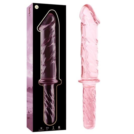 NEBULA SERIES BY IBIZA - MODELLO 24 DILDO IN VETRO BOROSILICATO ROSA 28.5 CM -O- 5 CM