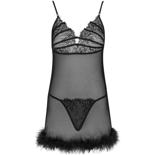 LIVCO CORSETTI FASHION - SET ZERUNAM BABYDOLL + PERIZOMA NERO