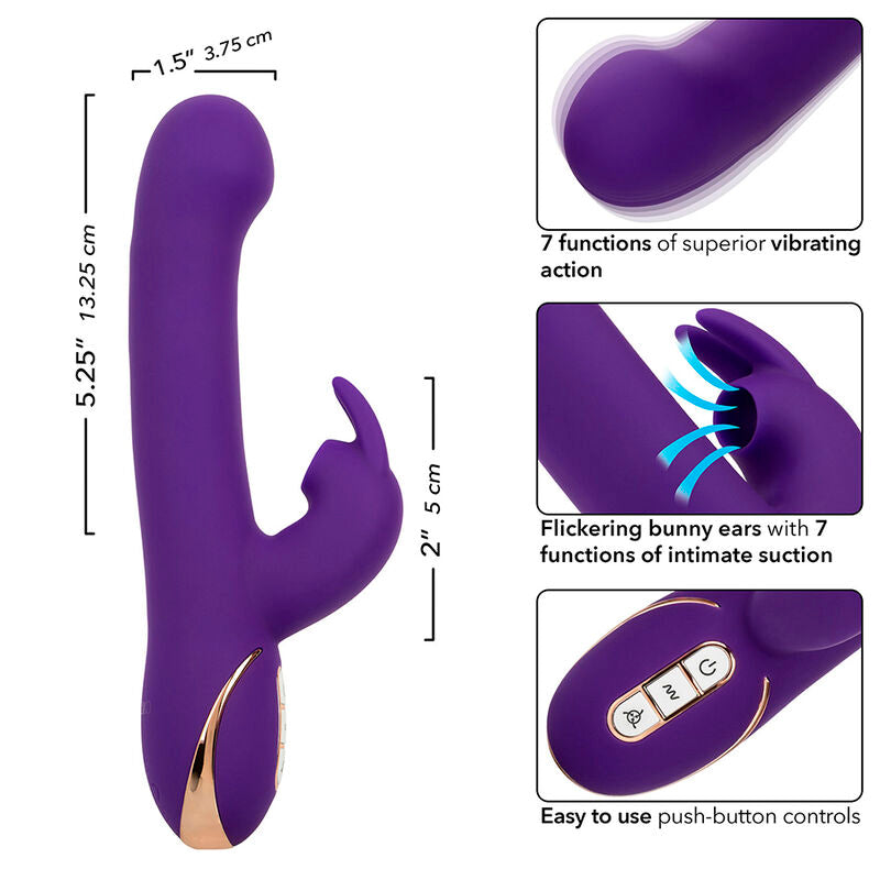 CALEXOTICS - JACK RABBIT VIBRATORE E STIMOLATORE 7 LIVELLI DI VIBRAZIONE E ONDE STIMOLANTI BLU