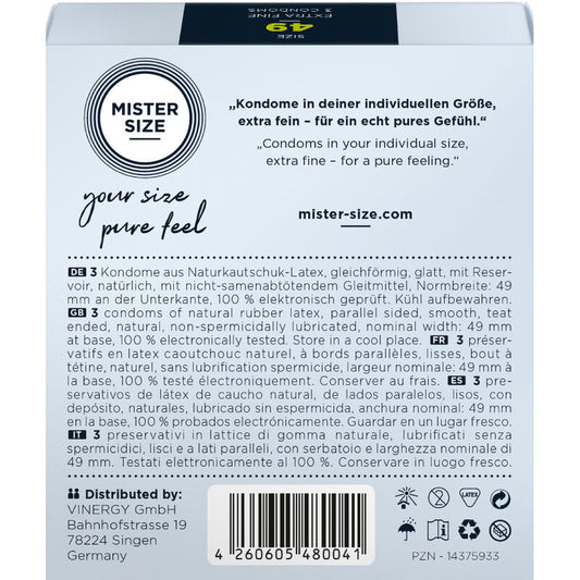 MISTER SIZE - PRESERVATIVO TAGLIA S 49 MM (3 UNITÀ)