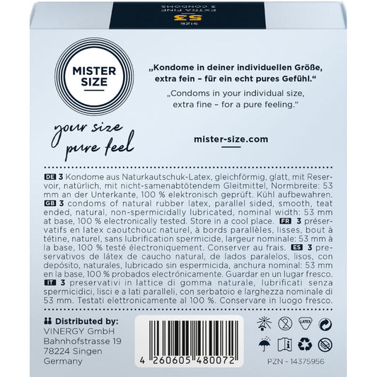 MISTER SIZE - PRESERVATIVO TAGLIA M 53 MM (3 UNITÀ)