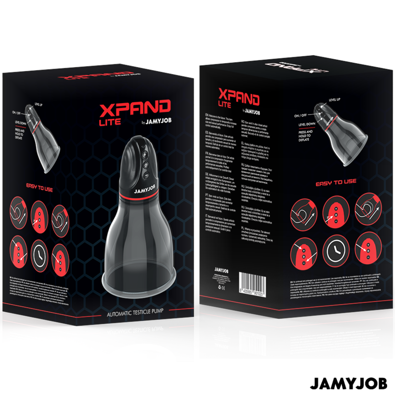 JAMYJOB - POMPA AUTOMATICA PER TESTICOLI XPAND LITE 3 LIVELLI DI ONDE STIMOLANTI GRIGIO