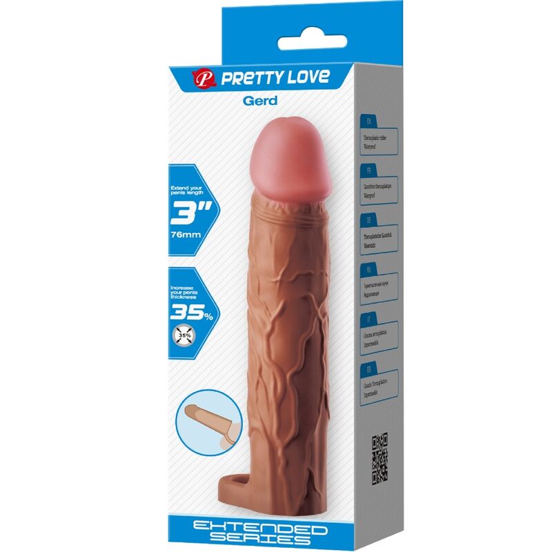 PRETTY LOVE - GUAINA PER PENE GERD CON ESTENSIONE 7,6 CM MULATTO