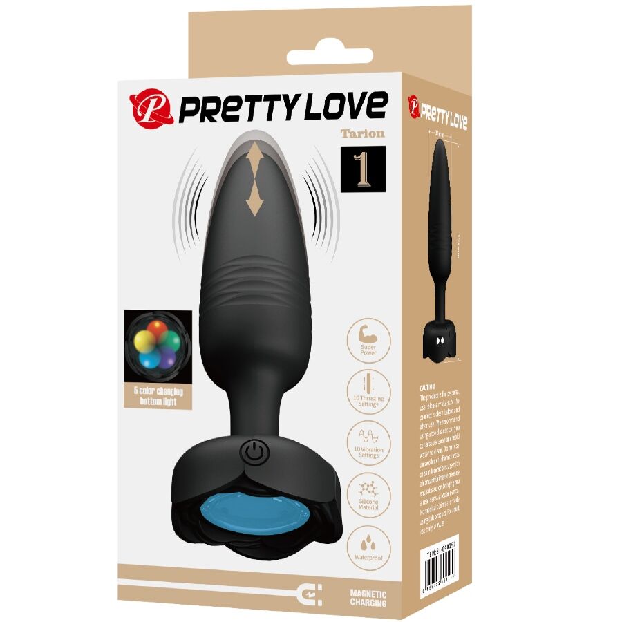 PRETTY LOVE - TARION PLUG ANALE CON LUCE LED NERO 12,5 CM