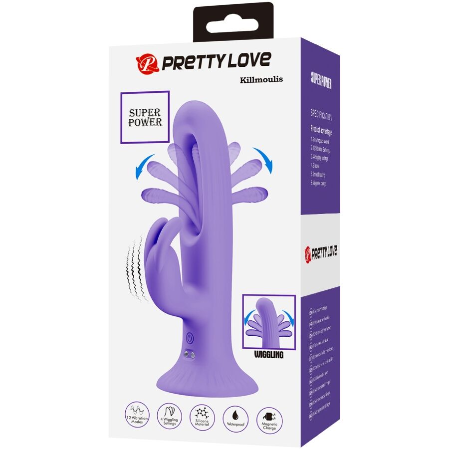 PRETTY LOVE - VIBRATORE CONIGLIO KILLMOULIS 12 MODALITÀ DI VIBRAZIONE VIOLA