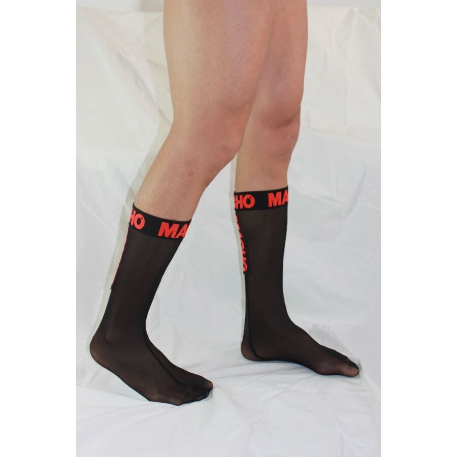MACHO - CALZINI SOTTILI TAGLIA UNICA NERO/ROSSO