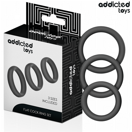 ADDICTED TOYS - SET DI ANELLI PIATTI IN SILICONE