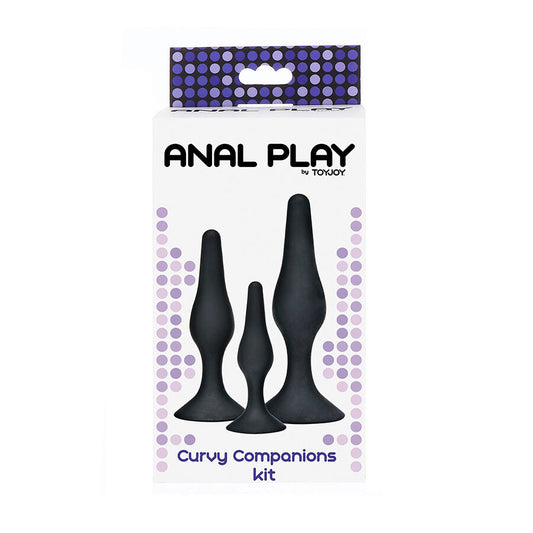 TOYJOY - ANAL PLAY CURVY COMPANIONS PLUG ANALE 3 PEZZI NERO