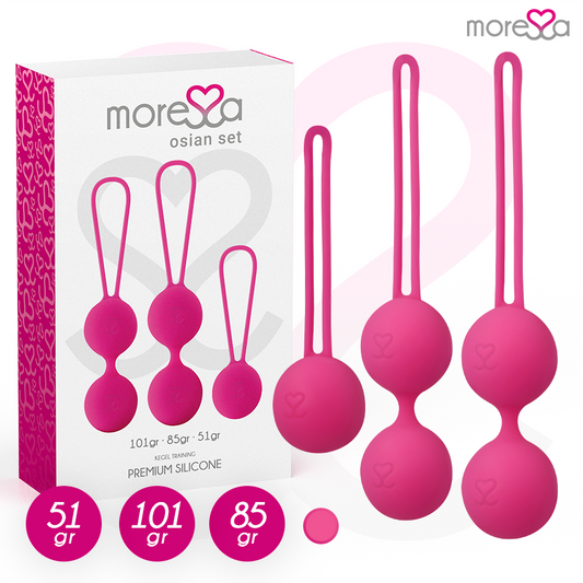 MORESSA - SET OSIAN PREMIUM SILICONE ROSA (Osian One - 51 g | Osian Two - 101 g | Osian Three 85 g)