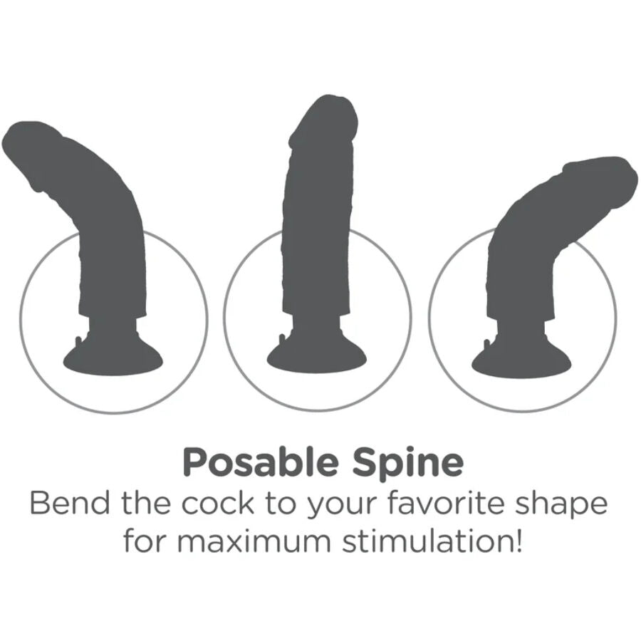 KING COCK - CAZZO VIBRANTE MARRONE 20,32 CM