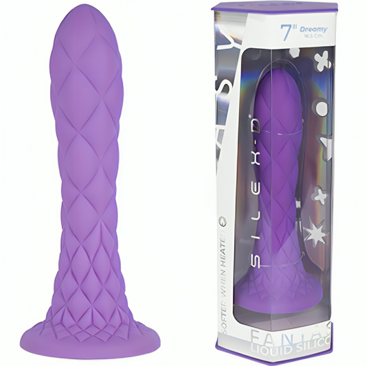 SILEXD - DILDO DA SOGNO FANTASY SILICONE LIQUIDO TERMOREATTIVO VIOLA 18,5 CM