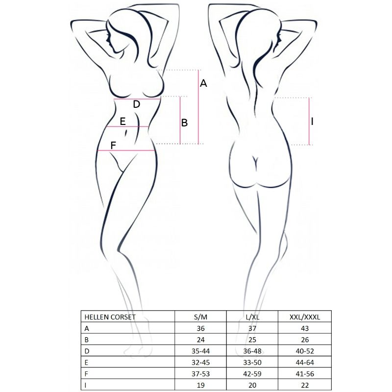 PASSION - DONNA CORSETTO HELLEN NERO TAGLIA S/M