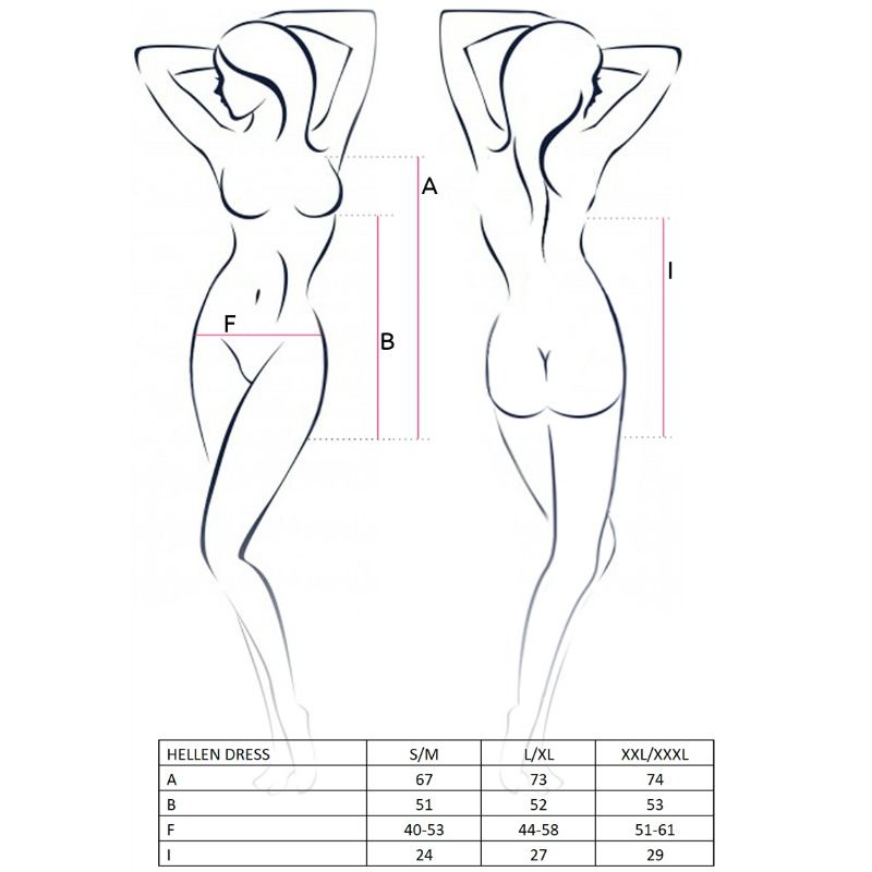 PASSION - DONNA ABITO HELLEN E PERIZOMA TAGLIA L/XL