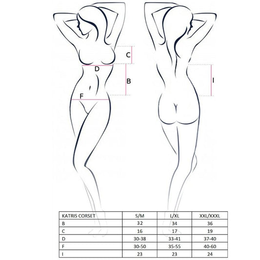 PASSION - WOMAN CORSETTO KATRISS NERO TAGLIA L/XL