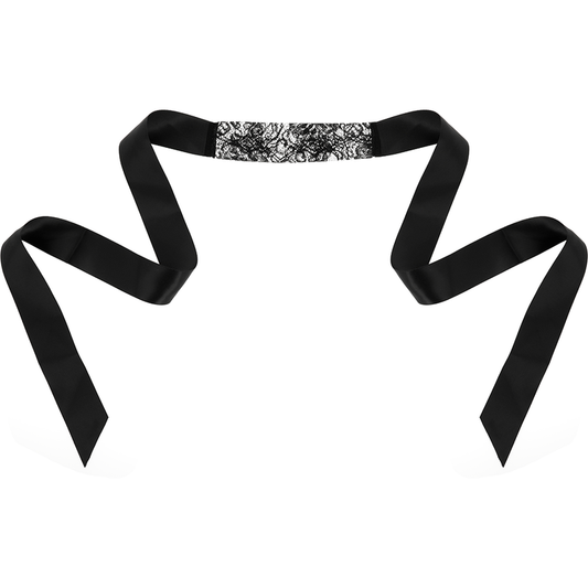 COQUETTE CHIC DESIRE - MASCHERA IN PIZZO NERO CON NASTRO