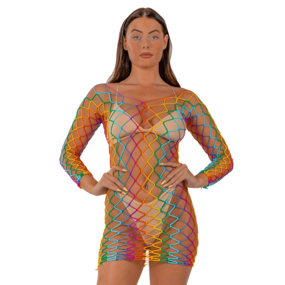 Lace by LJ Rainbow Long Sleeved Mini Dress