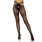 LEG AVENUE - CALZE A RETE CON SPACCO E CALZAMAGLIA IN PIZZO TAGLIA UNICA