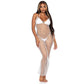 LEG AVENUE - MAXI ABITO IN RETE TWIST TAGLIA UNICA BIANCO
