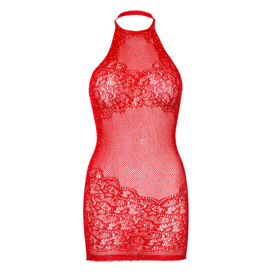 LEG AVENUE - MINI ABITO CON STRASS TAGLIA UNICA - ROSSO