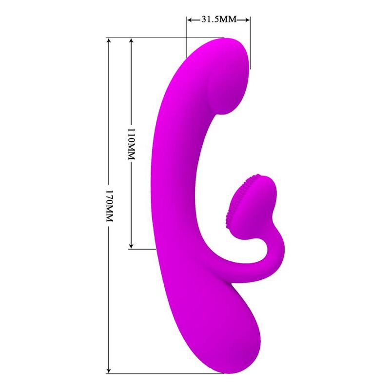 PRETTY LOVE - VIBRATORE SINCERO E ONDE STIMOLANTI PER IL CLITORIDE SILICONE VIOLA