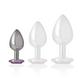 INTENSE - PLUG ANALE IN METALLO ALLUMINIO CON CRISTALLO VIOLA MISURA S