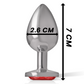 INTENSE - PLUG ANALE IN METALLO ALLUMINIO CON CRISTALLO ROSSO MISURA S
