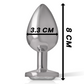 INTENSE - PLUG ANALE IN METALLO ALLUMINIO CON CRISTALLO ARGENTO TAGLIA M