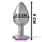 INTENSE - PLUG ANALE IN METALLO ALLUMINIO CON CRISTALLO ROSA TAGLIA M
