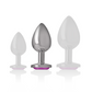 INTENSE - PLUG ANALE IN METALLO ALLUMINIO CON CRISTALLO ROSA TAGLIA M