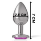 INTENSE - PLUG ANALE IN METALLO ALLUMINIO CON CRISTALLO ROSA TAGLIA S