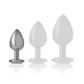 INTENSE - PLUG ANALE IN METALLO ALLUMINIO CON CUORE BIANCO TAGLIA S