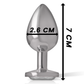 INTENSE - PLUG ANALE IN METALLO ALLUMINIO CON CUORE BIANCO TAGLIA S