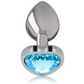 INTENSE - PLUG ANALE IN METALLO ALLUMINIO CUORE BLU TAGLIA M