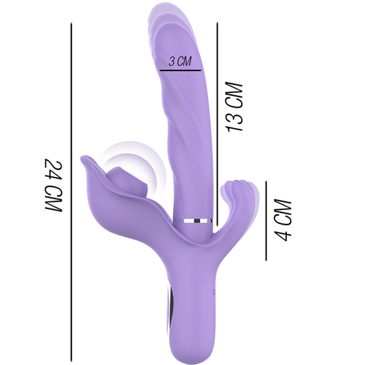INTENSE - BILLIE VIBRATORE MULTIFUNZIONE RICARICABILE ONDE STIMOLANTI CON PULSANTE VIOLA