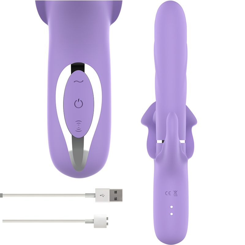 INTENSE - BILLIE VIBRATORE MULTIFUNZIONE RICARICABILE ONDE STIMOLANTI CON PULSANTE VIOLA