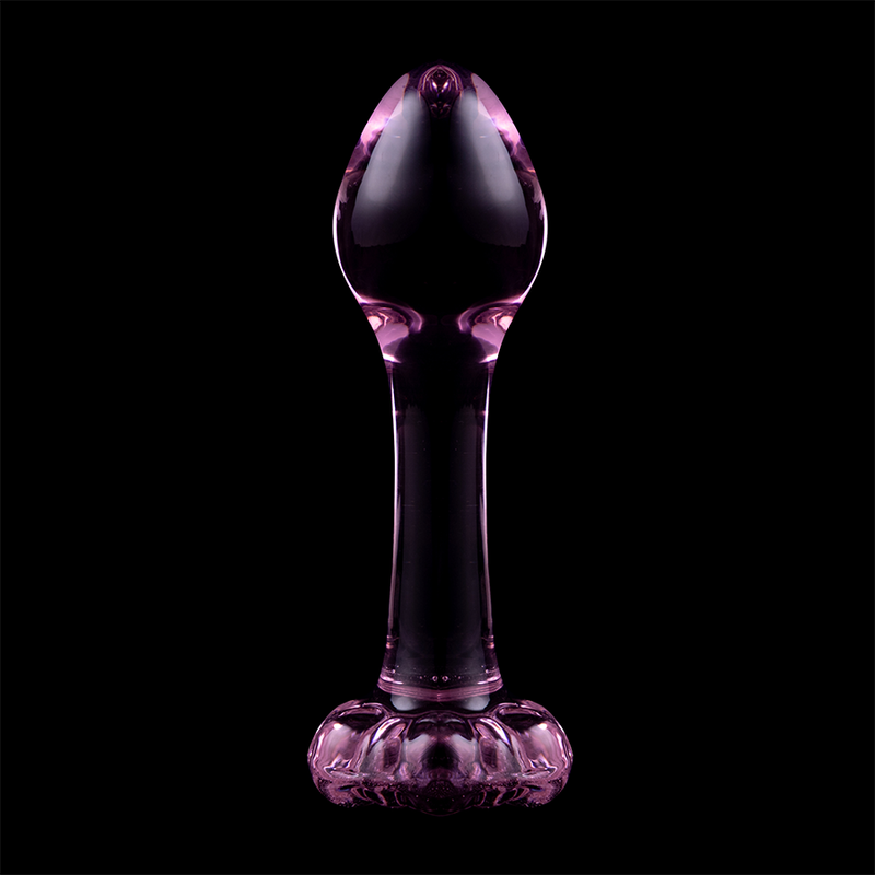 NEBULA SERIES BY IBIZA - MODELLO 2 PLUG ANALE VETRO BOROSILICATO ROSA 11 CM -O- 3.5 CM