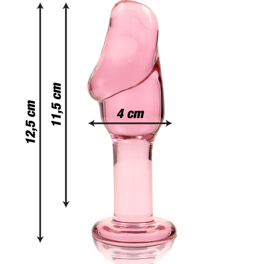 NEBULA SERIES BY IBIZA - MODELLO 6 PLUG ANALE VETRO BOROSILICATO ROSA 12.5 CM -O- 4 CM