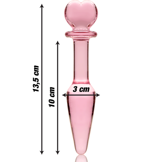 NEBULA SERIES BY IBIZA - MODELLO 7 PLUG ANALE VETRO BOROSILICATO ROSA 13.5 CM -O- 3 CM